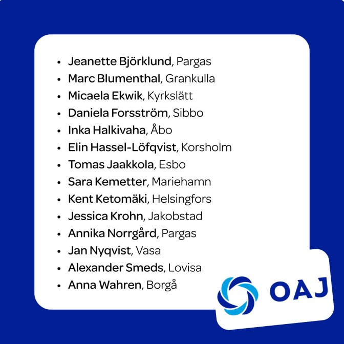 14 FSL:are vill ta plats i OAJ:s fullmäktige